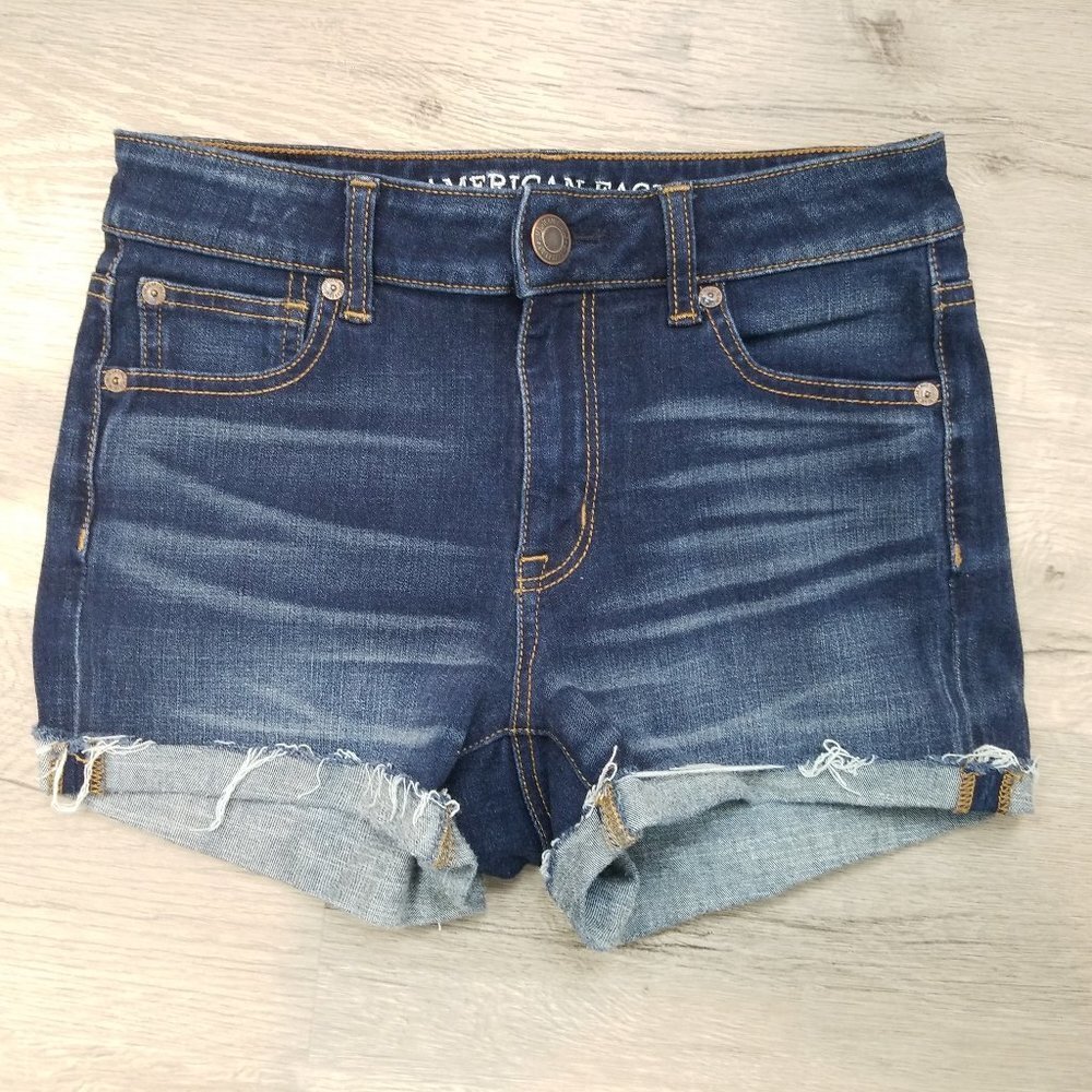 American Eagle Outfitters Blue Jean Shorts Distressed Casual